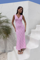 Seashell Diaries Maxi-Spitzenkleid Rosa