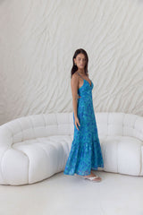Rosé Horizon Maxikleid Blau