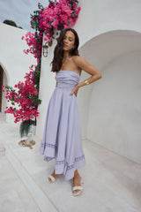 Lucia trägerloses Midikleid Flieder