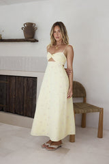 Sonnenblumen-Traum Maxikleid Gelb