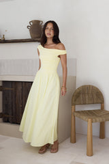 Days Of The Sun schulterfreies Maxikleid Gelb
