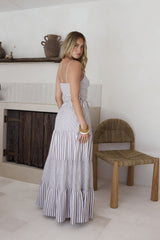 Picknick-Saison Maxi-Kleid Beige