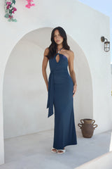 Yours With Love Neckholder Maxikleid Marine