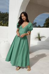 Nachdenkliches Maxikleid Grün