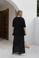 Lover Of The Moon Maxi-Spitzenrock Schwarz