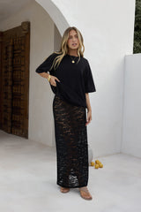 Lover Of The Moon Maxi-Spitzenrock Schwarz