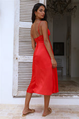 In This Lifetime Midikleid Rot