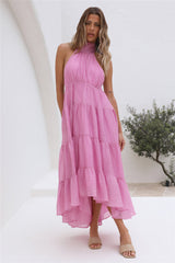 Frühlingssonnenuntergang Maxikleid Pink