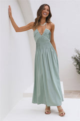 Maxikleid "Cross My Heart" Salbeigrün