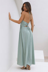 Maxikleid "Cross My Heart" Salbeigrün