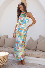 Gartenorchidee Maxikleid Blau