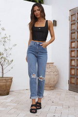 LEE Monique Korsettoberteil Black Denim