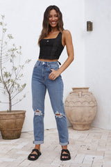 LEE Monique Korsettoberteil Black Denim