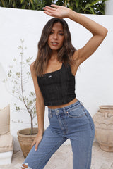 LEE Monique Korsettoberteil Black Denim