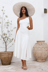 Süßestes Lächeln Maxikleid Weiß
