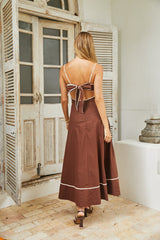 Sienna Breeze Maxikleid Schokolade Beige