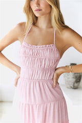 Renaissance Kunst Maxikleid Rosa
