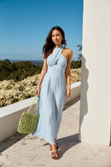 Like The Wind Halter Maxikleid Blau