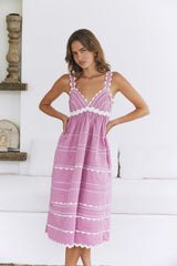 Sommer-Soirée-Midikleid Pink