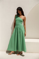Close Up One-Shoulder Maxikleid Grün