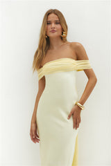 Cleo Cove Trägerloses Maxikleid Buttergelb