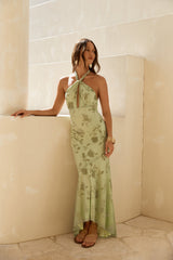 Following Fate Halter Maxikleid Grün