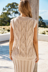 Schneefall Draußen Strickset Beige