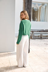 Cardigan aus weichem Wollmix in Grün