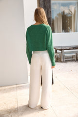 Cardigan aus weichem Wollmix in Grün