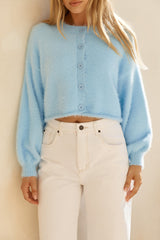 Cloud Nine Flauschiger Cardigan Blau