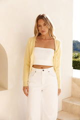 Weiche Flauschige Strickjacke Gelb