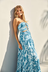 FORTUNATE ONE Aquamarine Maxikleid Blau