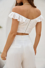 Whispering Willows Crop Top Weiß