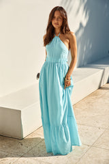 Ocean Charm Neckholder Maxikleid Blau