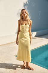 Gib mir Sonnenschein Maxikleid Gelb