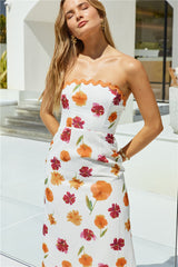 Garden Girl Trägerloses Maxikleid Orange