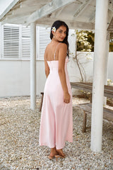 All Yours Satin-Maxikleid Pink