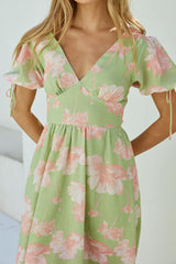 Maxikleid Blütenpracht Grün