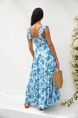 Maxikleid „Nightfall Blooms“ in Blau
