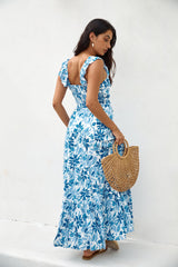 Maxikleid „Nightfall Blooms“ in Blau