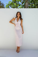 Verzauberter Nebel Maxikleid Pink