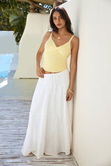 Balmy Nights Geripptes Top Lemon