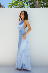Skylar Satin Maxikleid Blau
