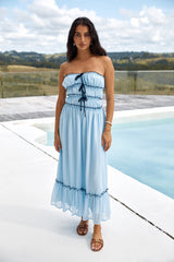 Talulah Trägerloses Maxikleid Blau