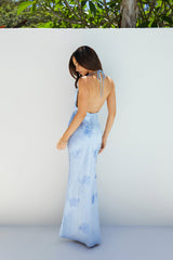 Skylar Satin Maxikleid Blau