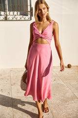Maxikleid mit weicher Silhouette in Rosa