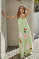 Ärmelloses Maxikleid für die Terrasse Grün