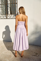 See You Tonight Ballonrock-Midikleid Flieder