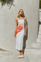 Bouquet Blooms Maxikleid Orange