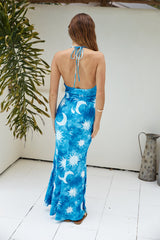 Starlit Oasis Neckholder-Top Blau